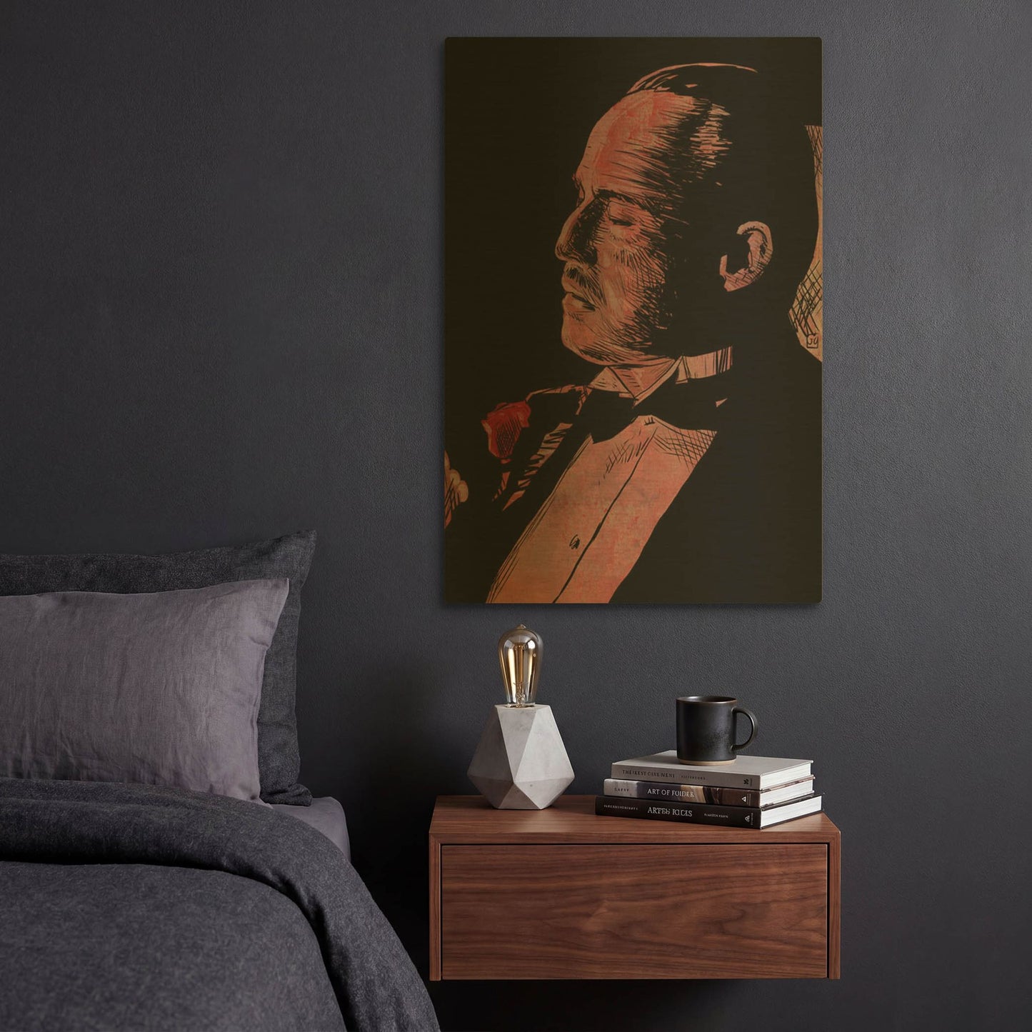 'Brando-Godfather' By Giuseppe Cristiano Gold Metal Wall Art