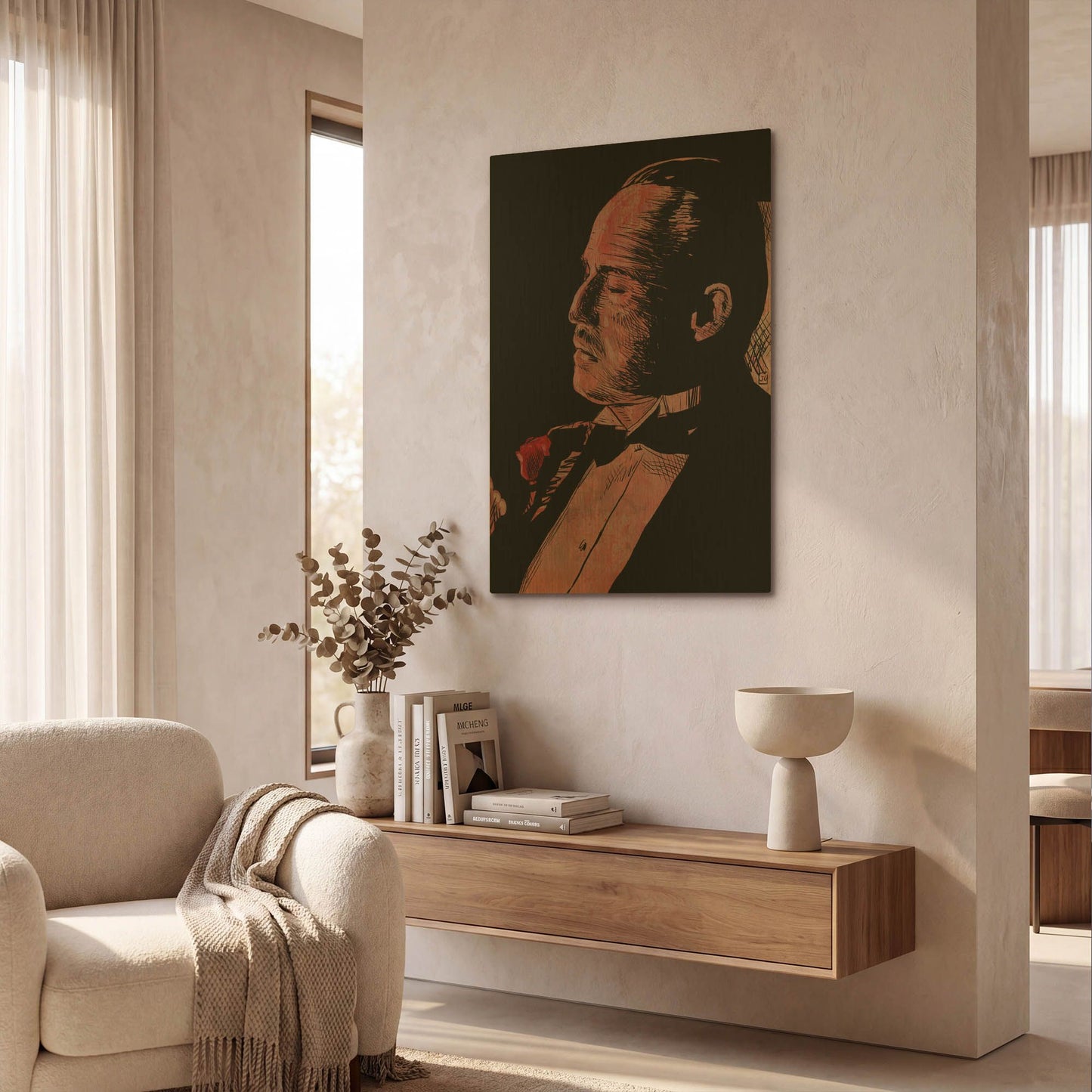 'Brando-Godfather' By Giuseppe Cristiano Gold Metal Wall Art