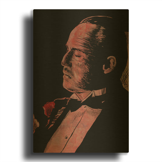 'Brando-Godfather' By Giuseppe Cristiano Gold Metal Wall Art
