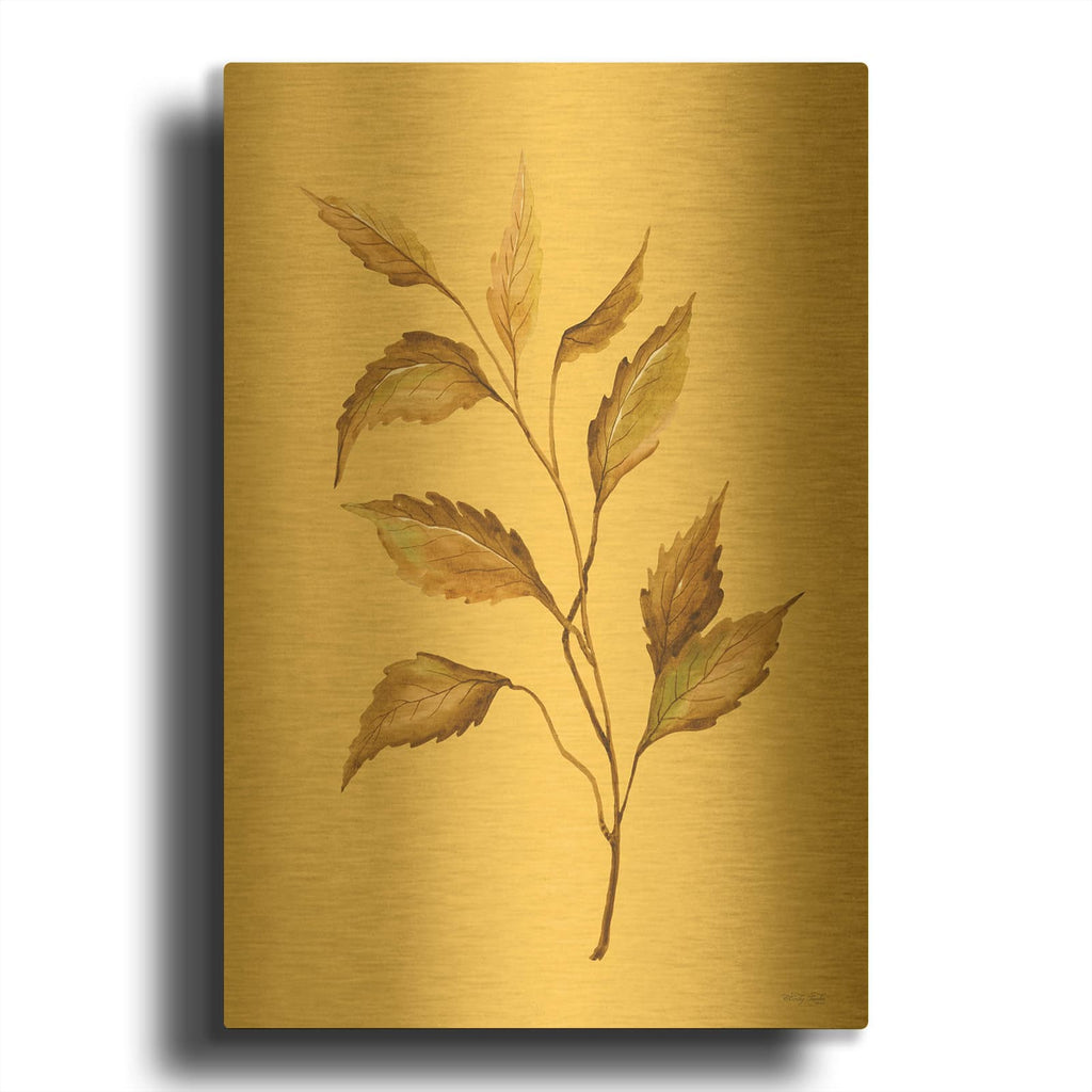'Golden Leaves' By Cindy Jacobs Gold Metal Wall Art