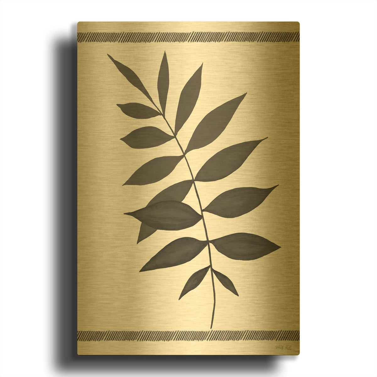 'Leaf Collection II' By Cindy Jacobs Gold Metal Wall Art