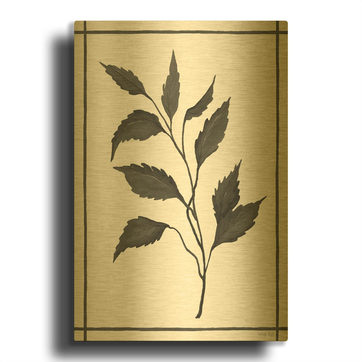 'Leaf Collection III' By Cindy Jacobs Gold Metal Wall Art