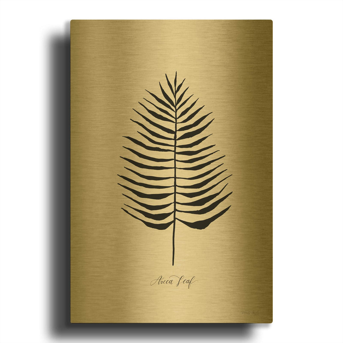 'Ebony Palm III' By Cindy Jacobs Gold Metal Wall Art