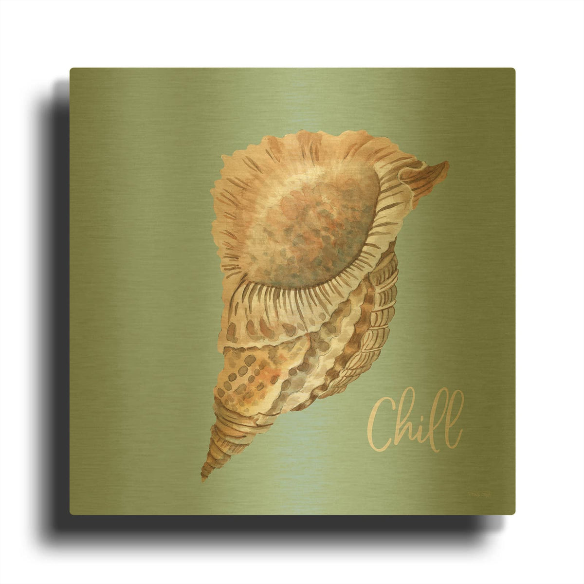 'Chill Seashell' By Cindy Jacobs Gold Metal Wall Art