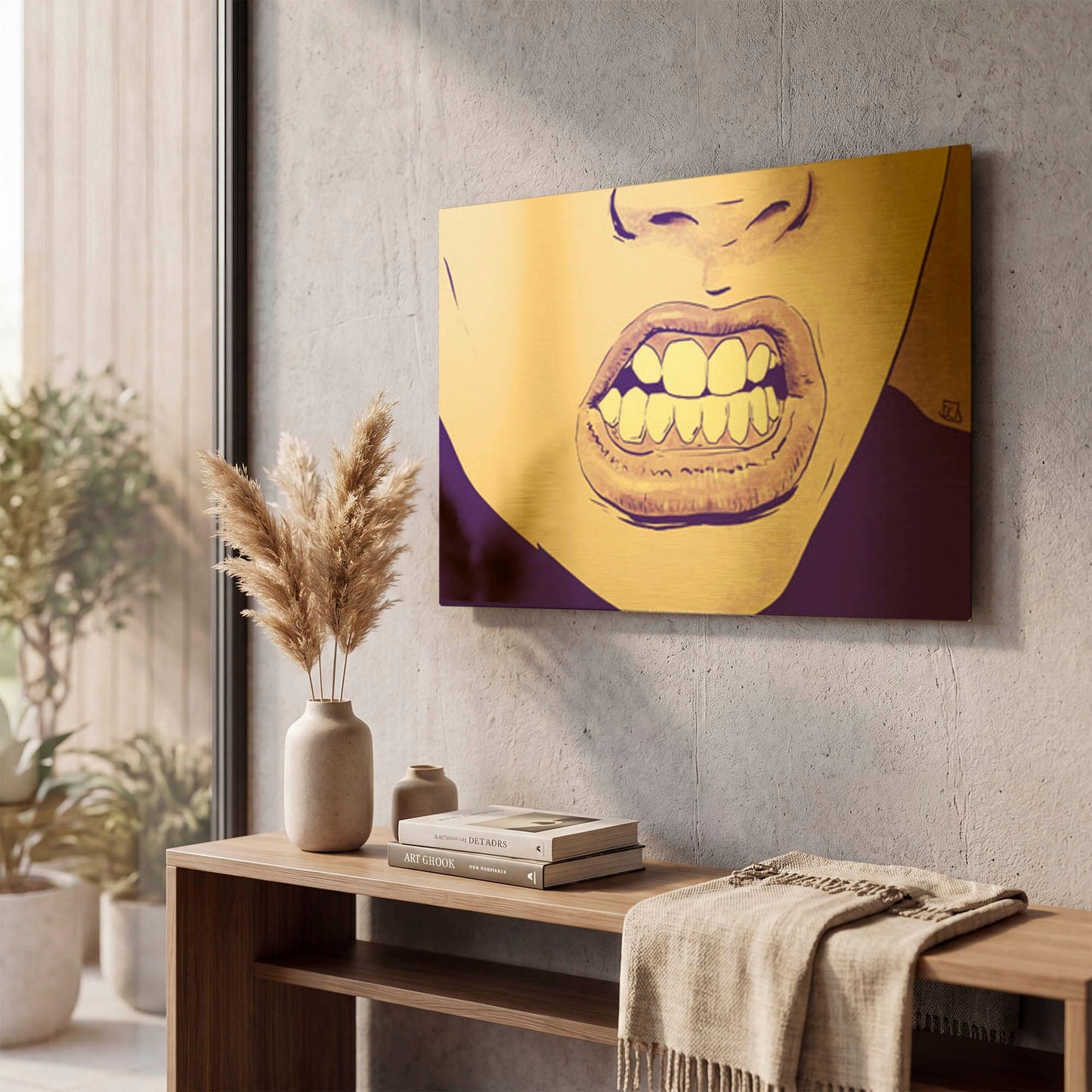 'GRRR' By Giuseppe Cristiano Gold Metal Wall Art