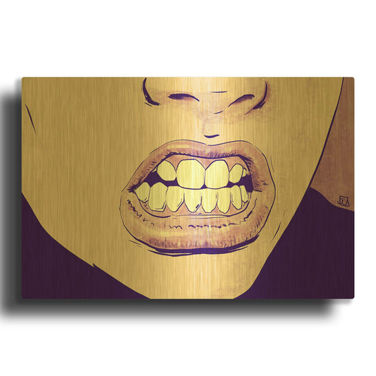 'GRRR' By Giuseppe Cristiano Gold Metal Wall Art