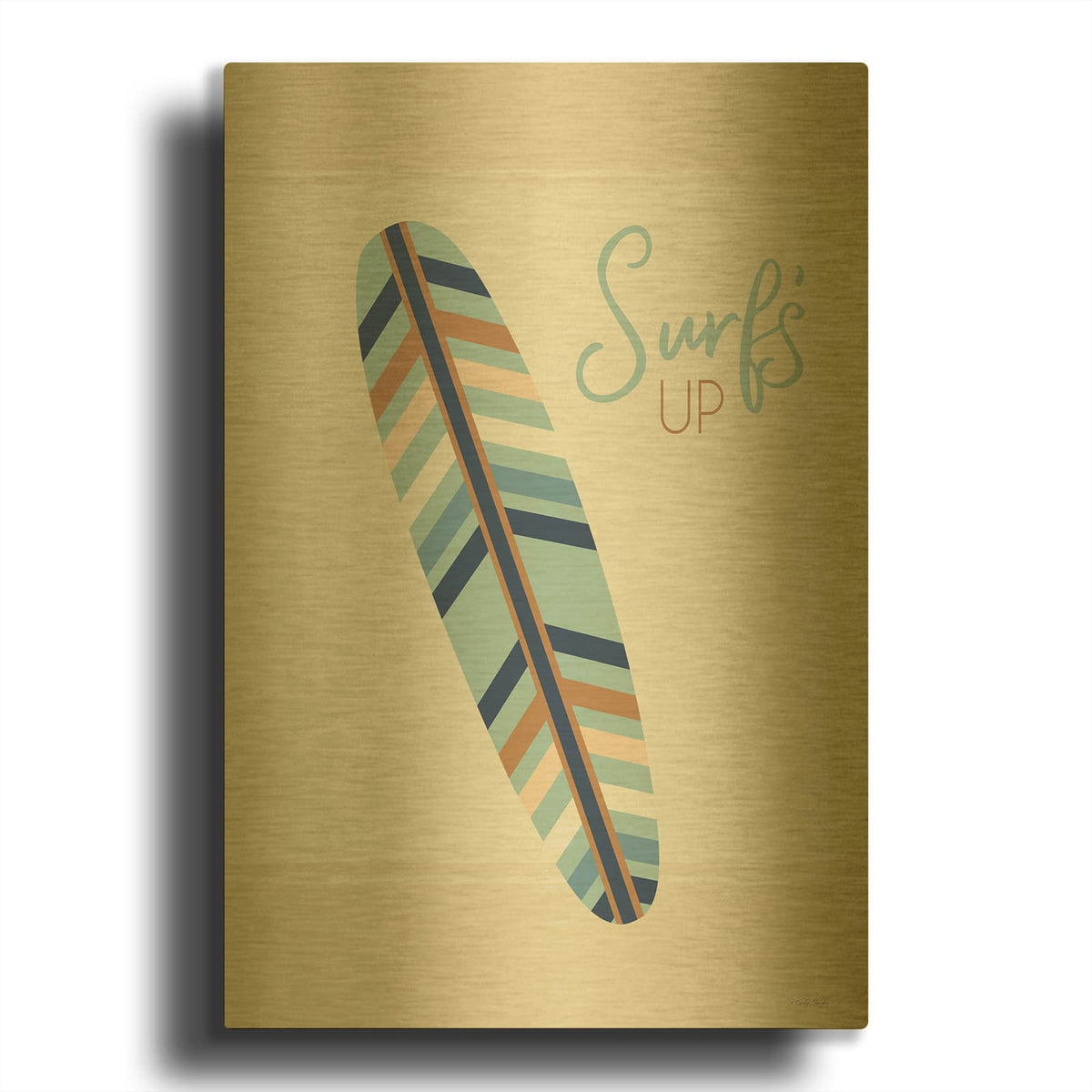 'Surf' By Cindy Jacobs Gold Metal Wall Art