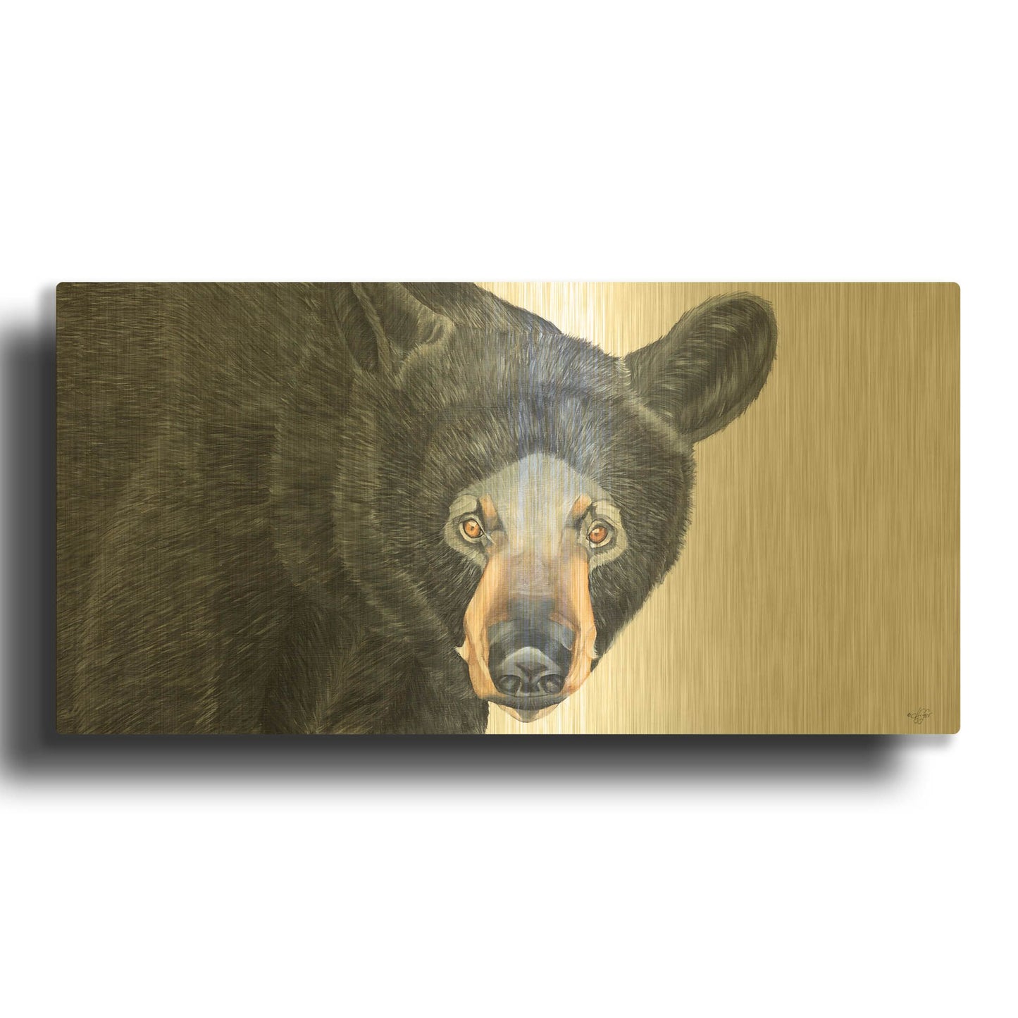 'Black Bear' By Diane Fifer Gold Metal Wall Art
