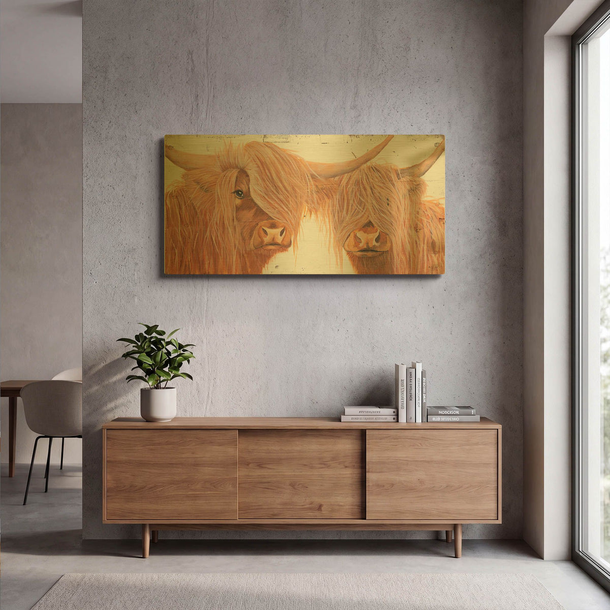 'Highland Pair' By Diane Fifer Gold Metal Wall Art
