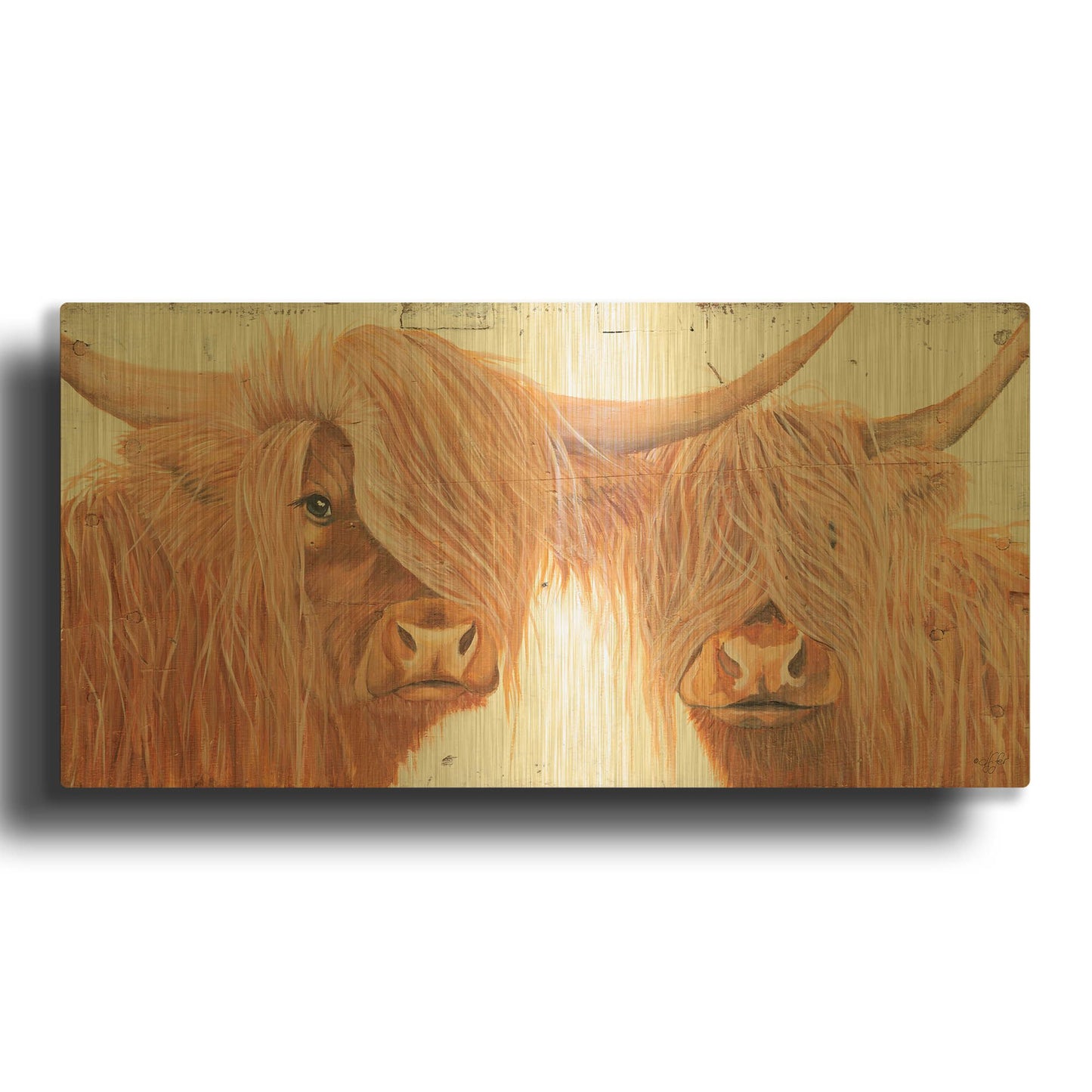 'Highland Pair' By Diane Fifer Gold Metal Wall Art