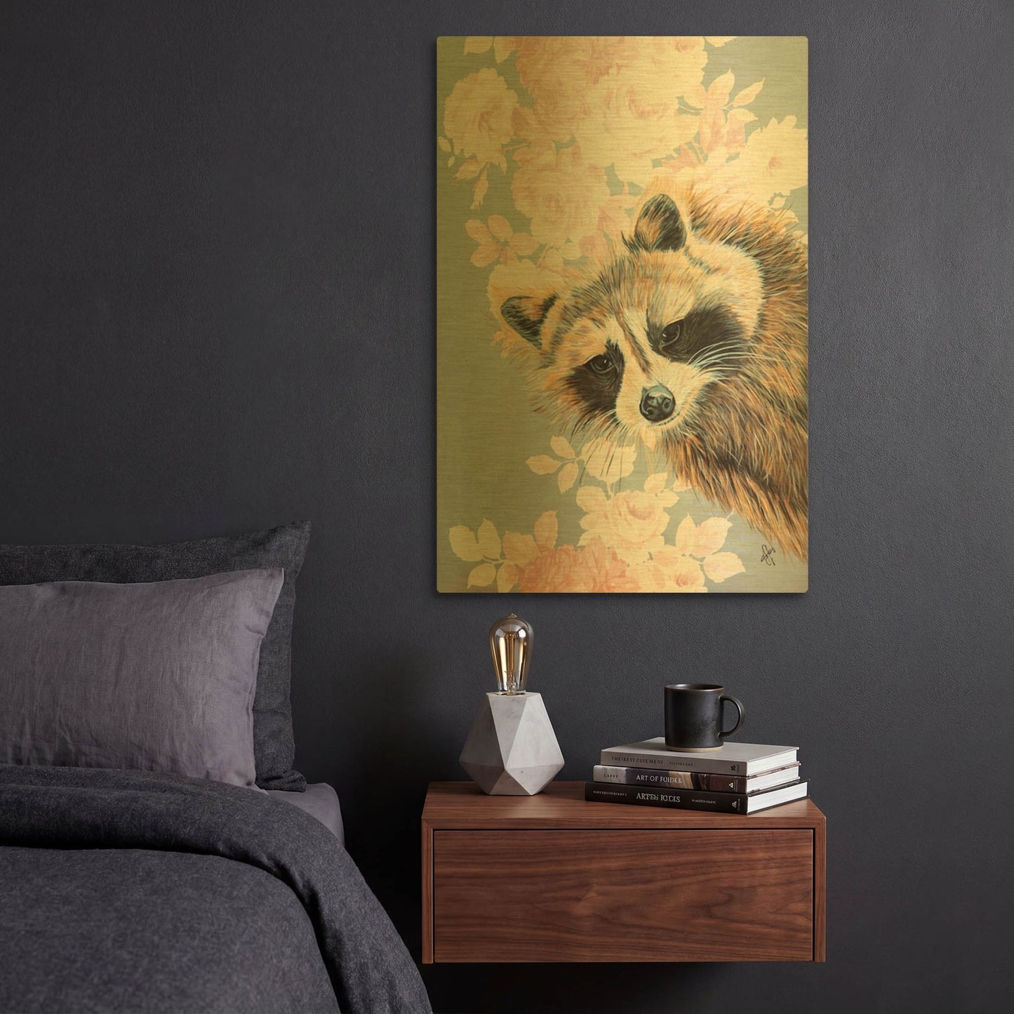 'Mischievous Mac' By Diane Fifer Gold Metal Wall Art