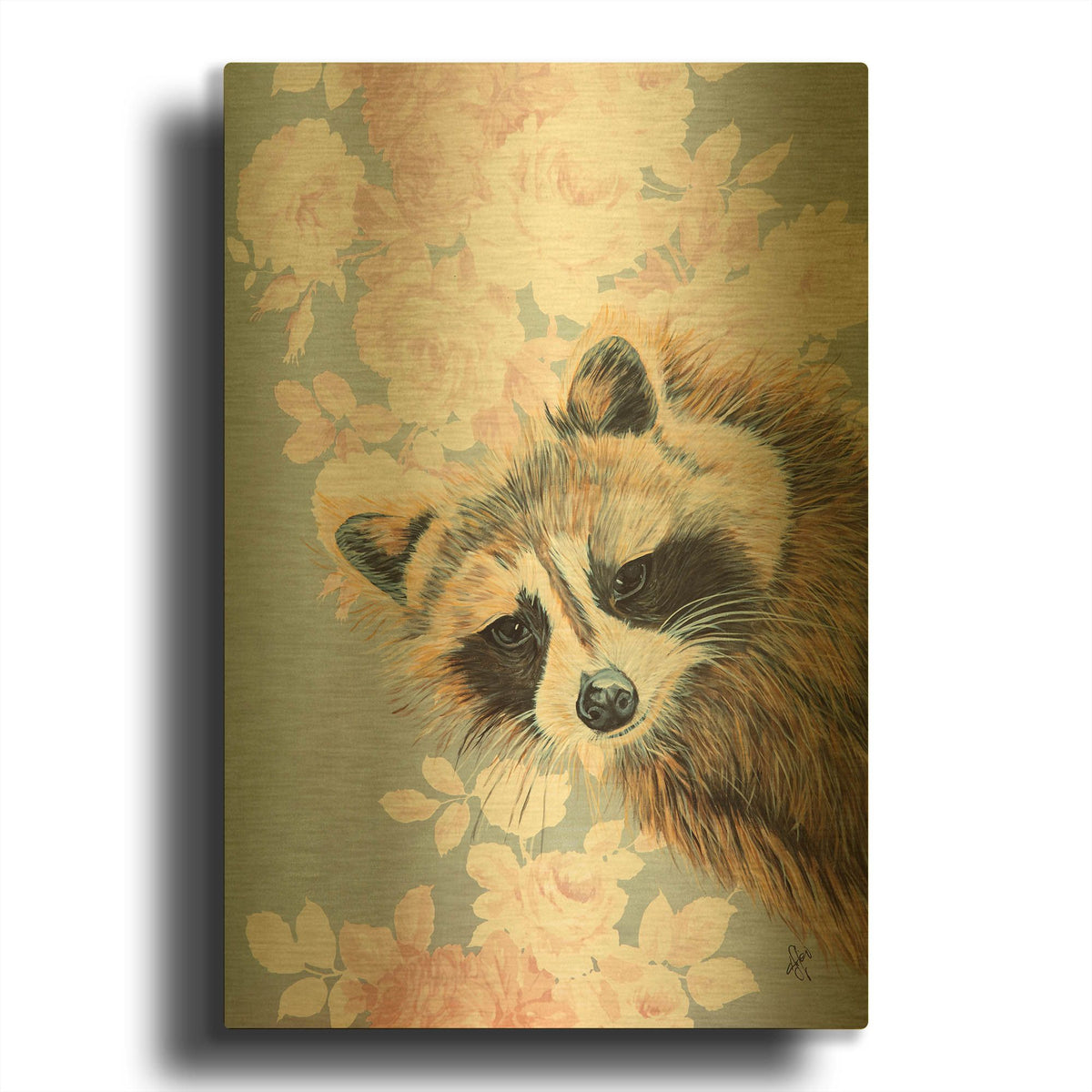 'Mischievous Mac' By Diane Fifer Gold Metal Wall Art