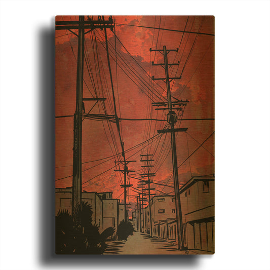'Wires 3' By Giuseppe Cristiano Gold Metal Wall Art