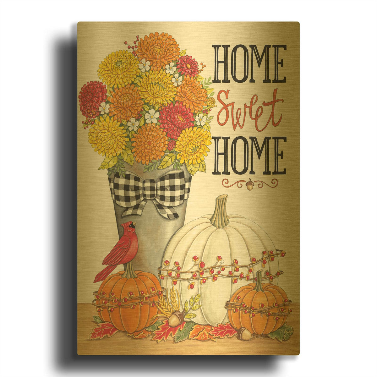 'Home Sweet Home' By Deb Strain Gold Metal Wall Art