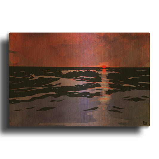 'Ocean 1' By Giuseppe Cristiano Gold Metal Wall Art