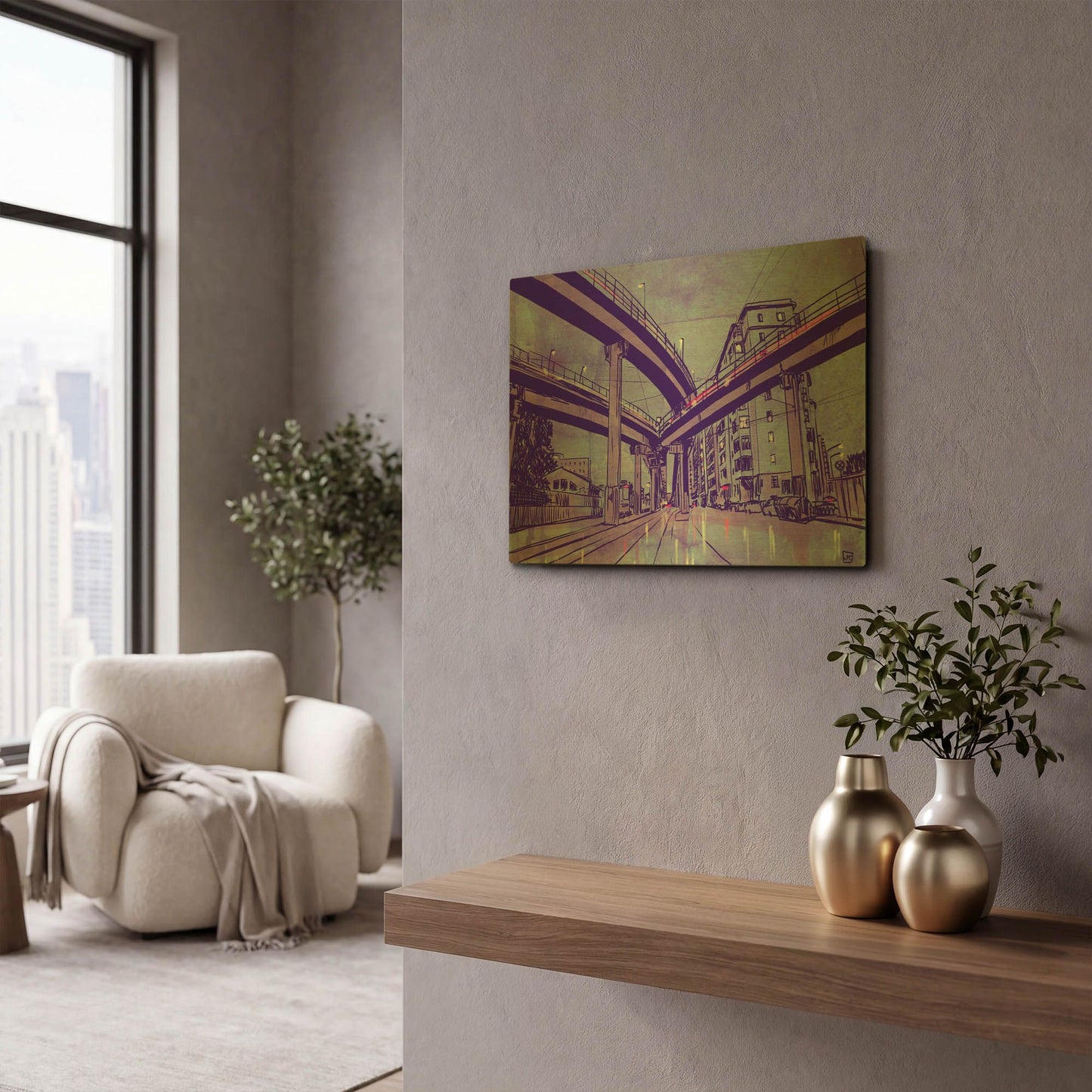 'Rome 1' By Giuseppe Cristiano Gold Metal Wall Art