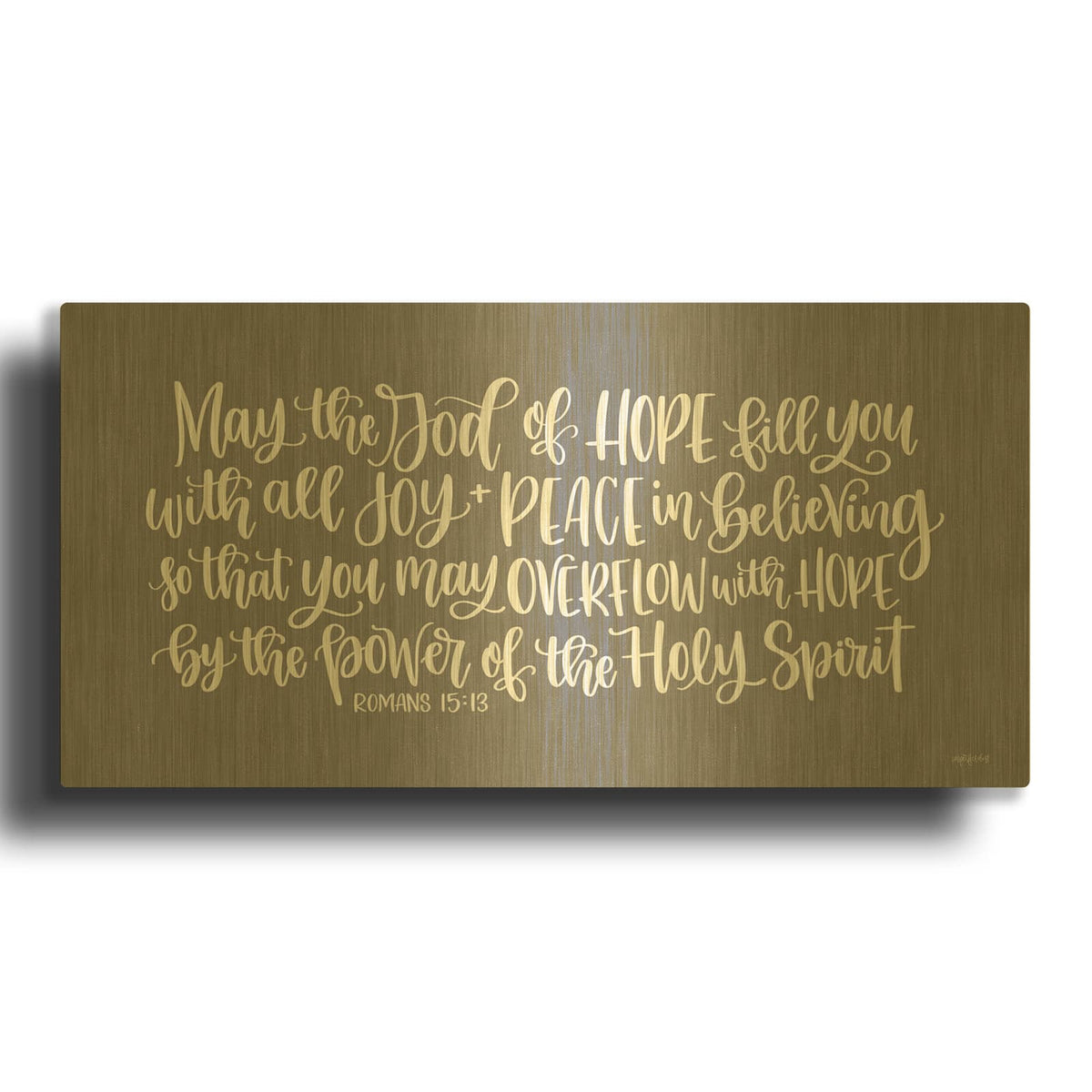 'Overflow with Hope' By Imperfect Dust Gold Metal Wall Art