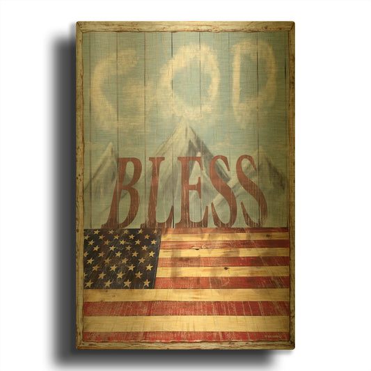 'God Bless America' By Ed Wargo Gold Metal Wall Art