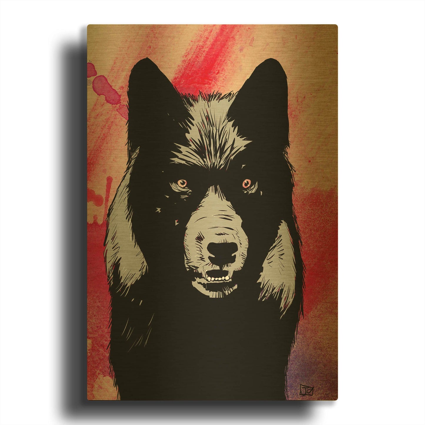 'Wolf' By Giuseppe Cristiano Gold Metal Wall Art