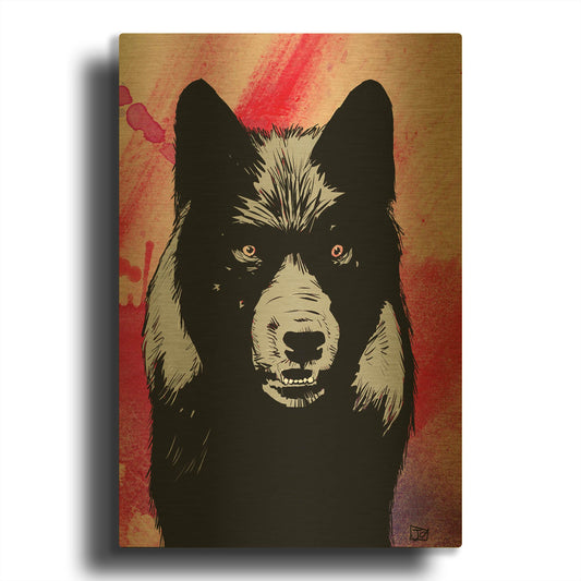 'Wolf' By Giuseppe Cristiano Gold Metal Wall Art