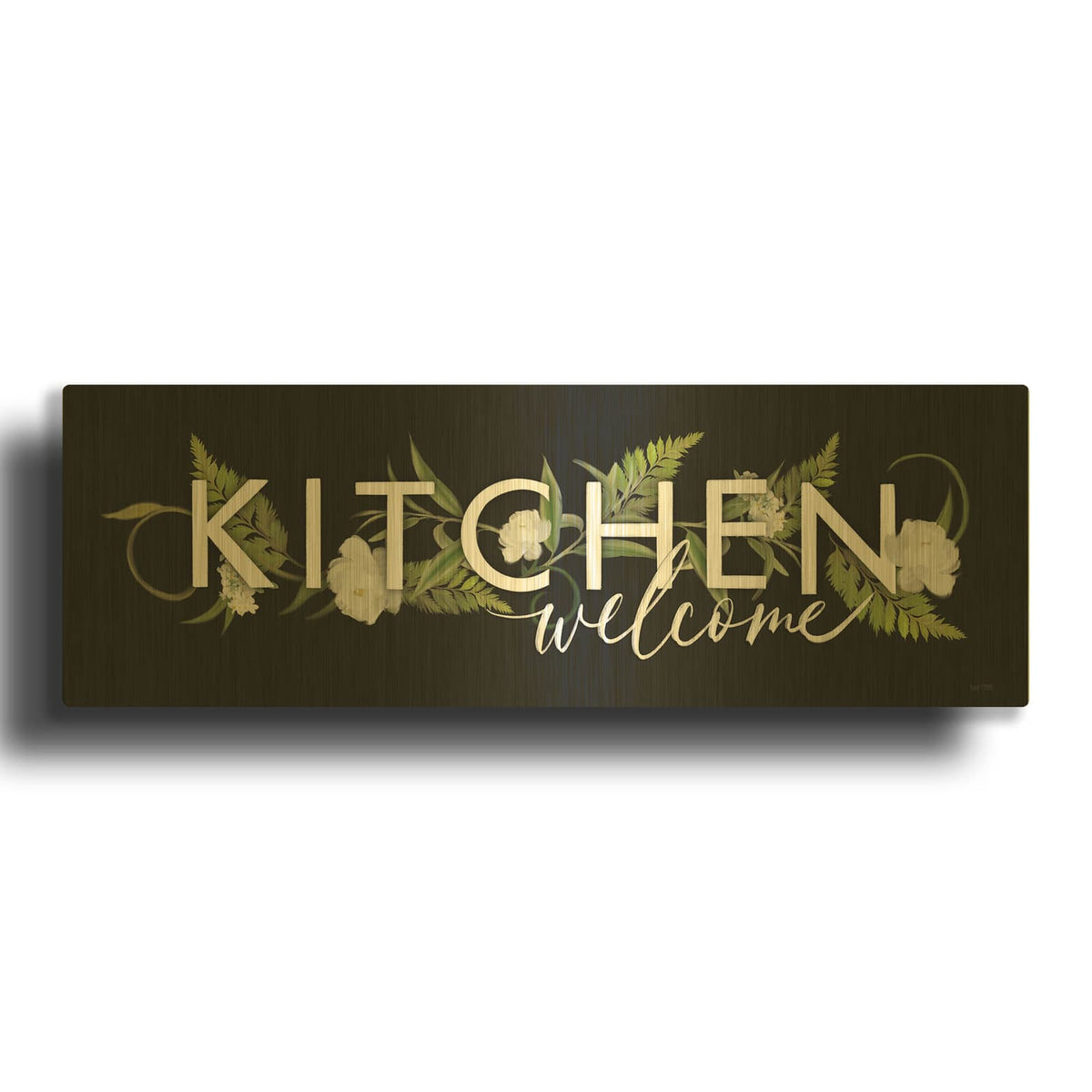 'Kitchen Welcome' By House Fenway Gold Metal Wall Art