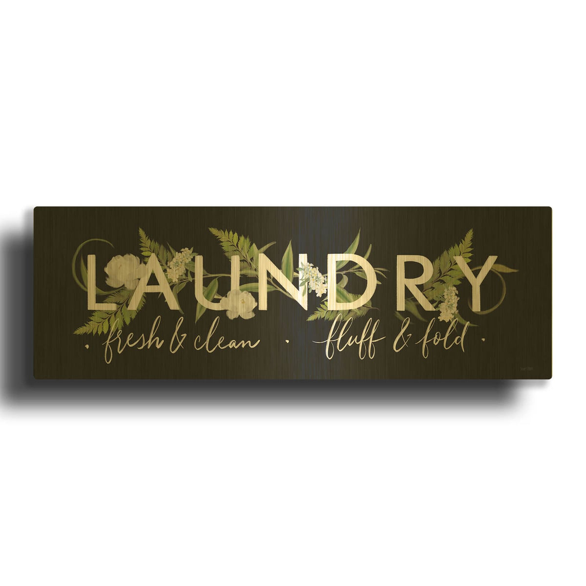 'Laundry Sign' By House Fenway Gold Metal Wall Art