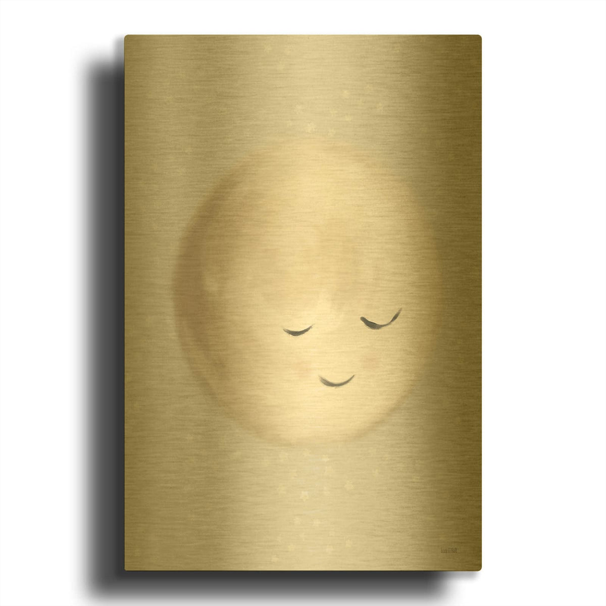'Happy Little Moon I' By House Fenway Gold Metal Wall Art