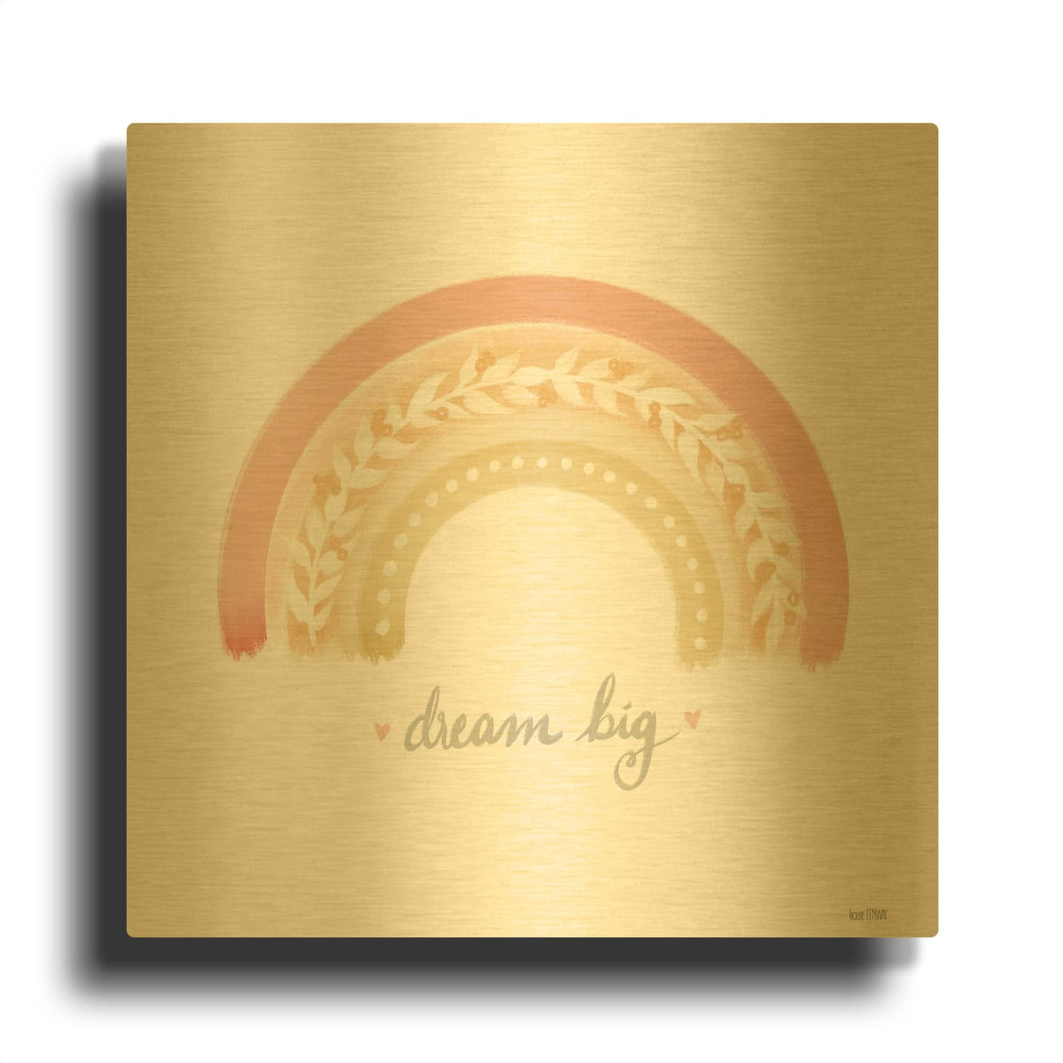 'Dream Big Rainbow' By House Fenway Gold Metal Wall Art