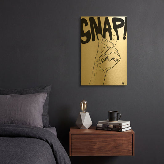 'Snap' By Giuseppe Cristiano Gold Metal Wall Art