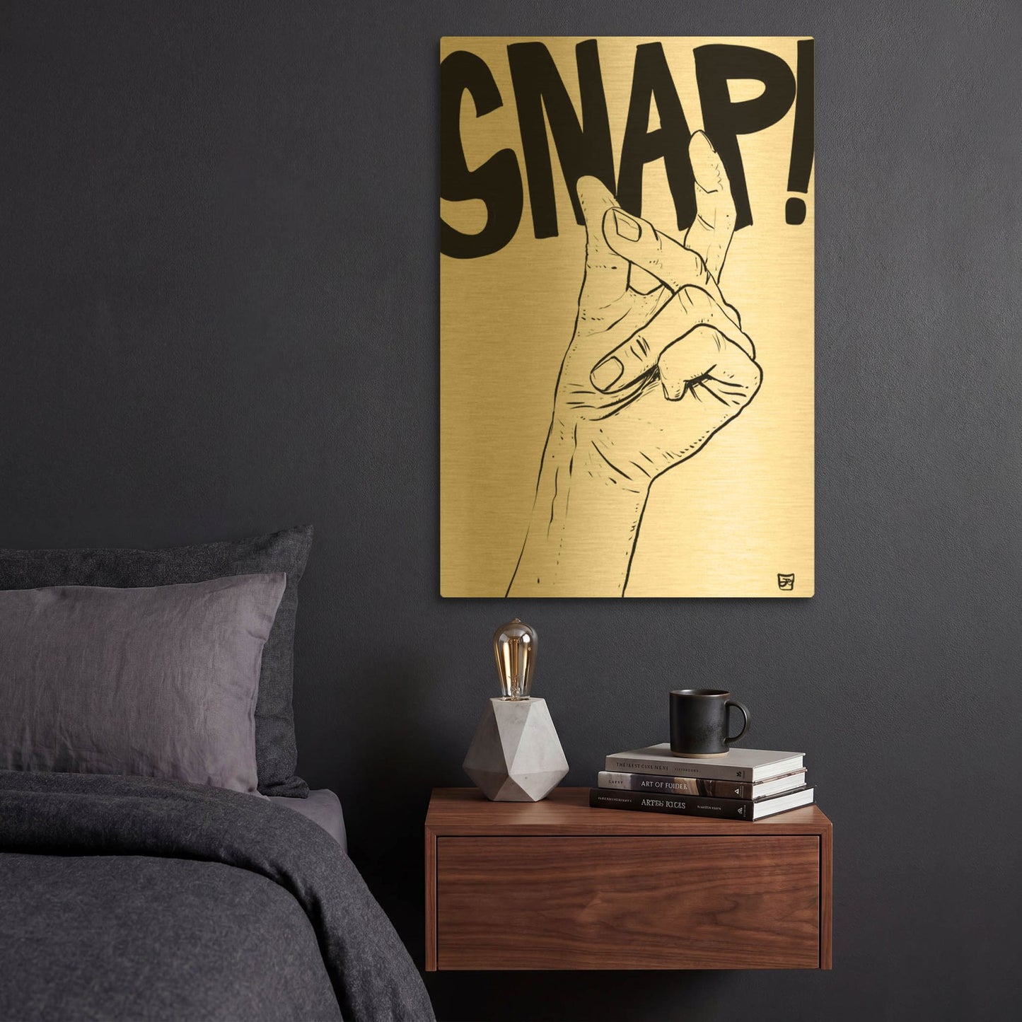 'Snap' By Giuseppe Cristiano Gold Metal Wall Art