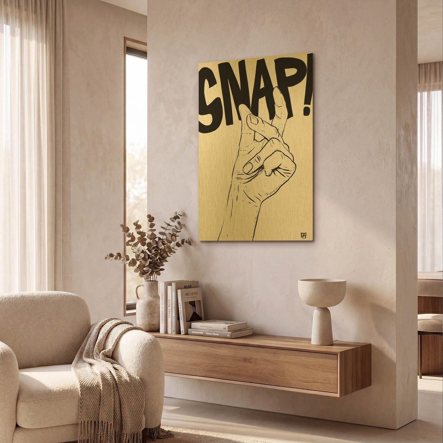 'Snap' By Giuseppe Cristiano Gold Metal Wall Art
