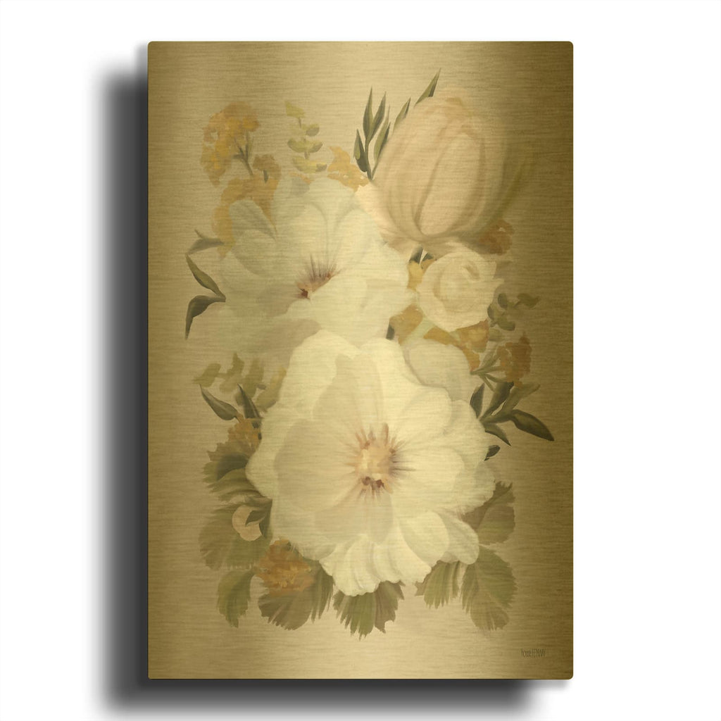 'Floral Tansy Bouquet' By House Fenway Gold Metal Wall Art