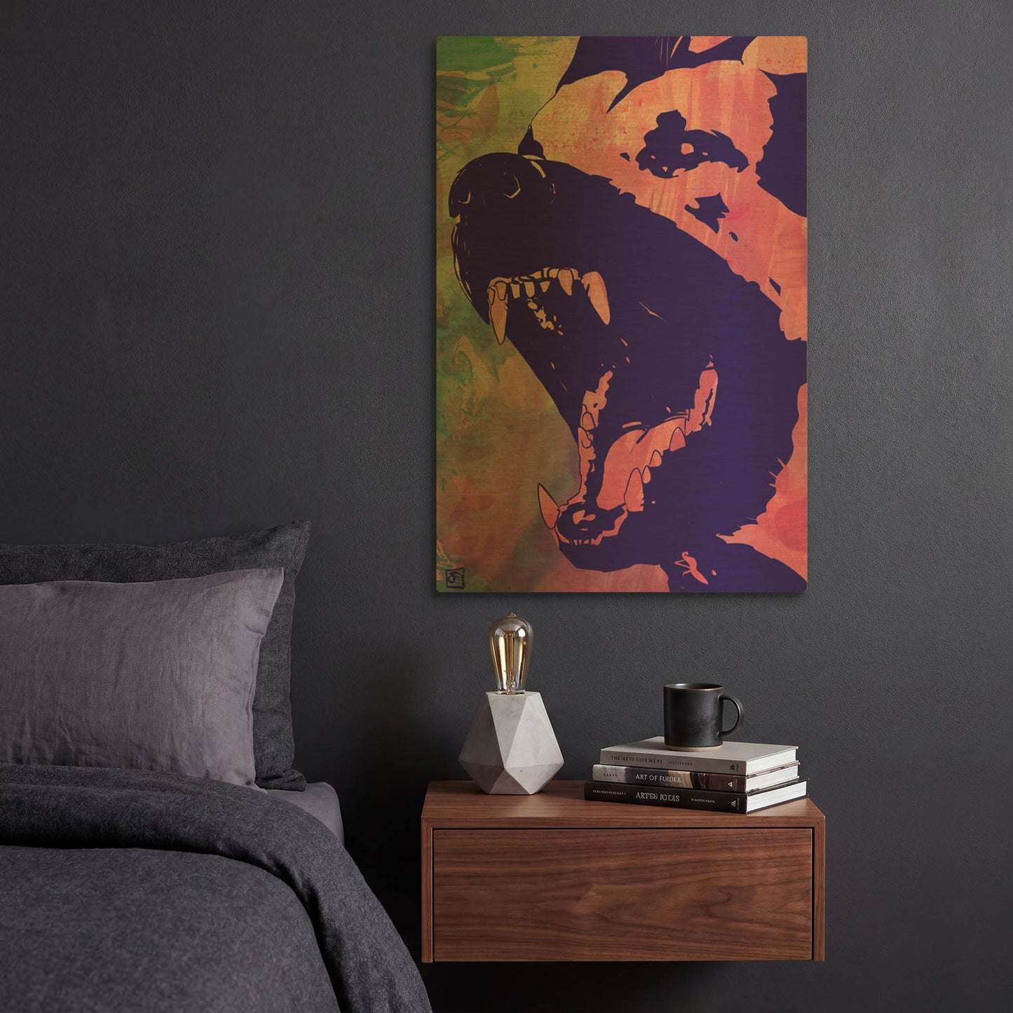 'Dog' By Giuseppe Cristiano Gold Metal Wall Art