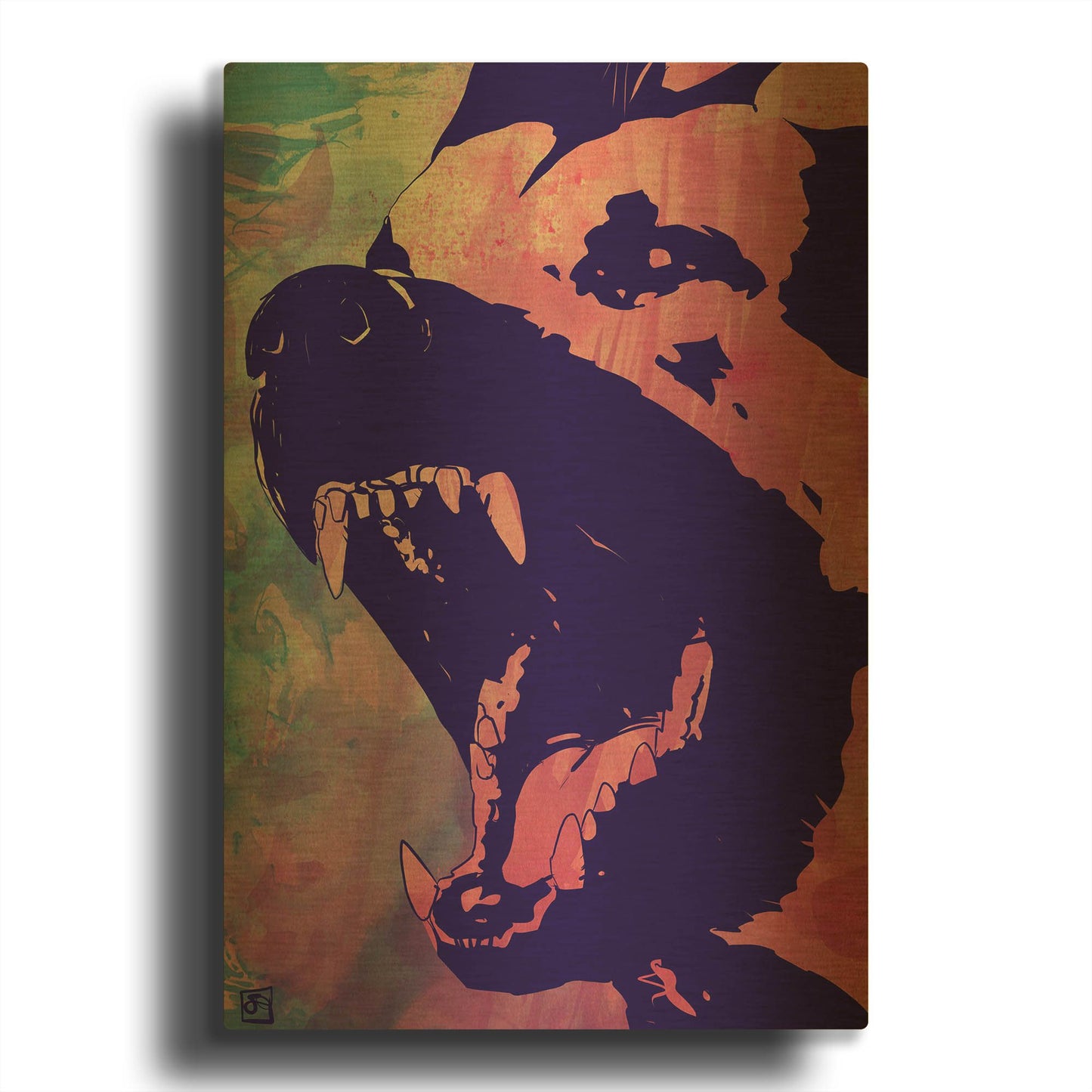 'Dog' By Giuseppe Cristiano Gold Metal Wall Art