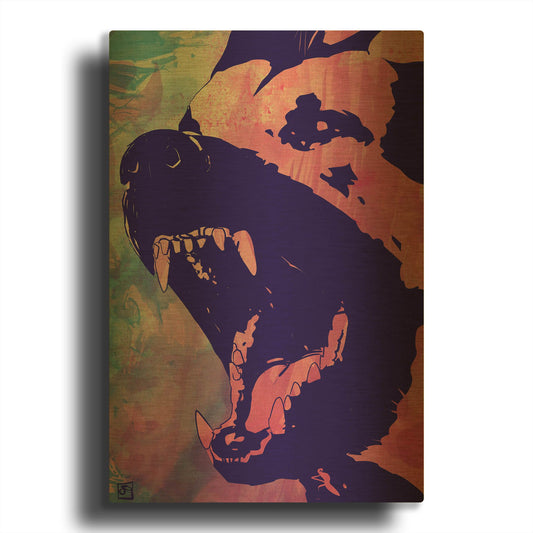 'Dog' By Giuseppe Cristiano Gold Metal Wall Art