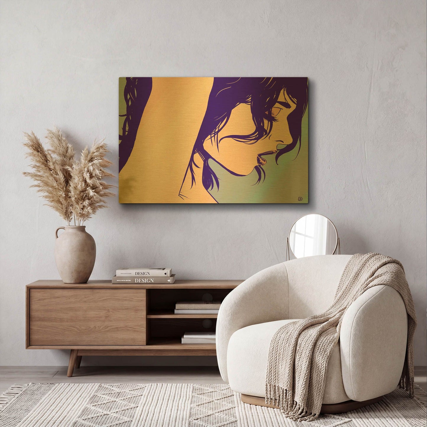 'Whisper' By Giuseppe Cristiano Gold Metal Wall Art