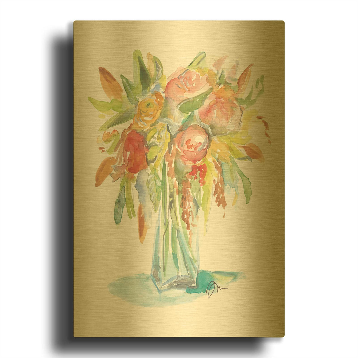 'Spring Memories' By Jessica Mingo Gold Metal Wall Art