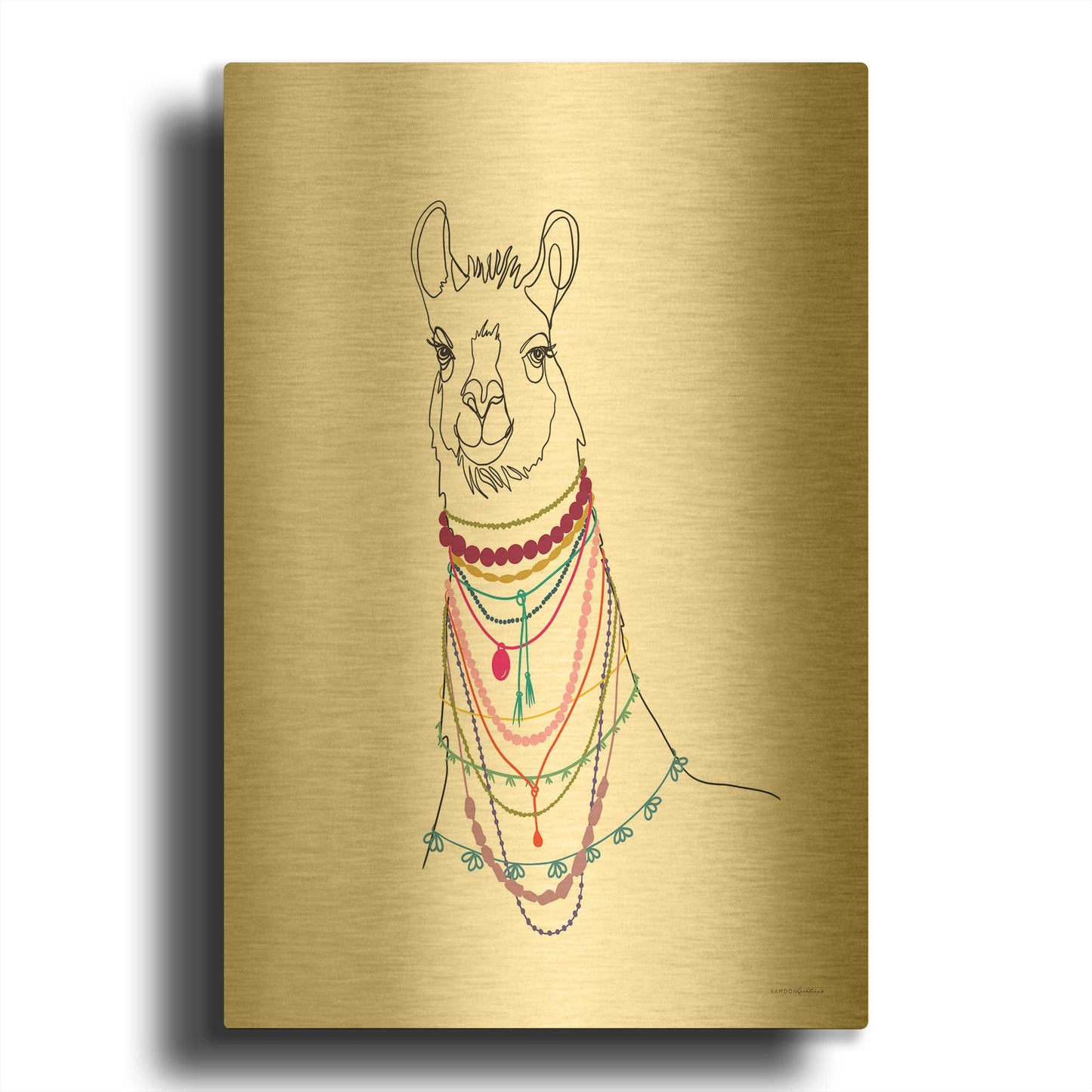 'Al-Pac-A Bunch of Necklaces' By Kamdon Kreations Gold Metal Wall Art