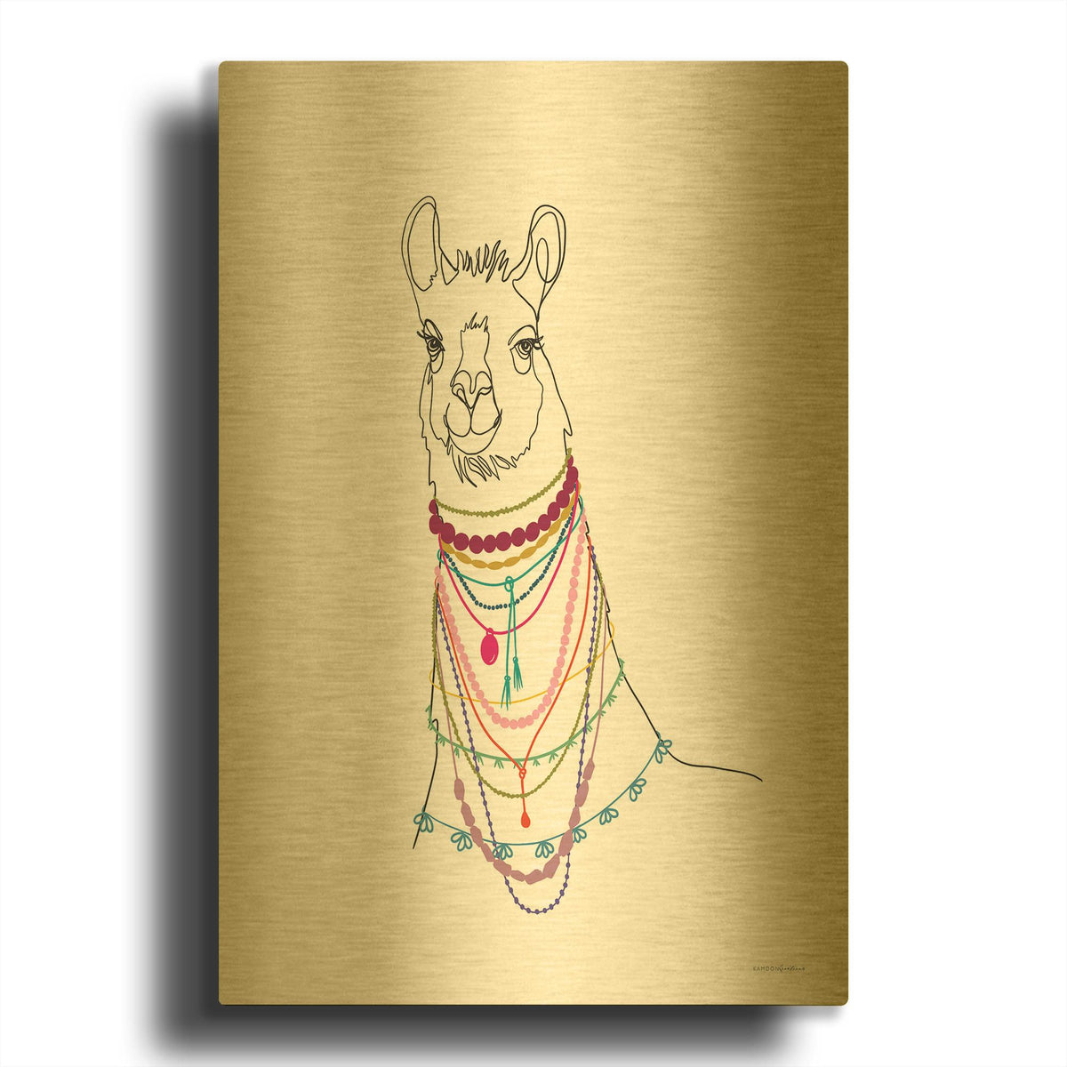 'Al-Pac-A Bunch of Necklaces' By Kamdon Kreations Gold Metal Wall Art