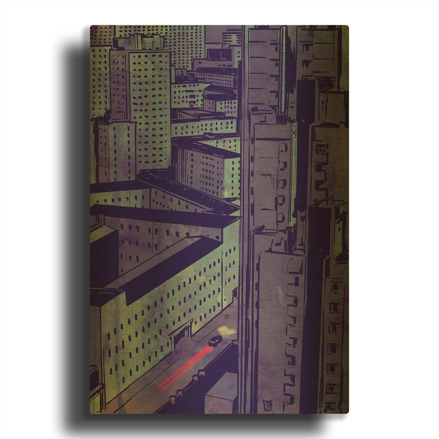 'Cars 10' By Giuseppe Cristiano Gold Metal Wall Art