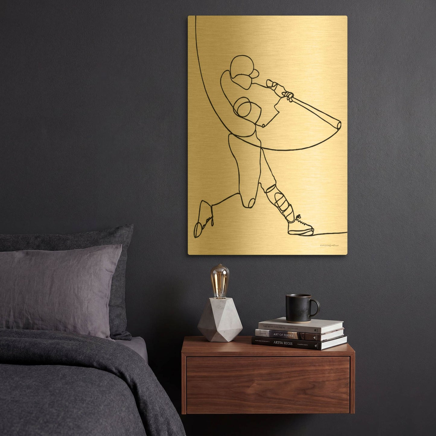 'Grand Slam' By Kamdon Kreations Gold Metal Wall Art