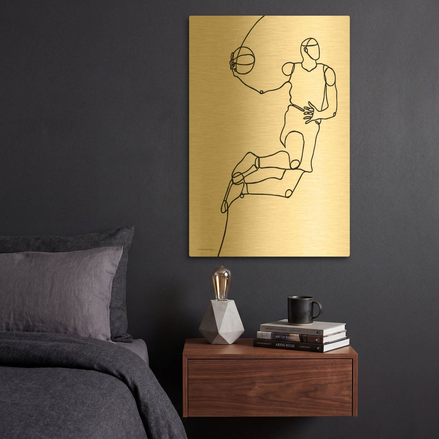 'Dunk' By Kamdon Kreations Gold Metal Wall Art