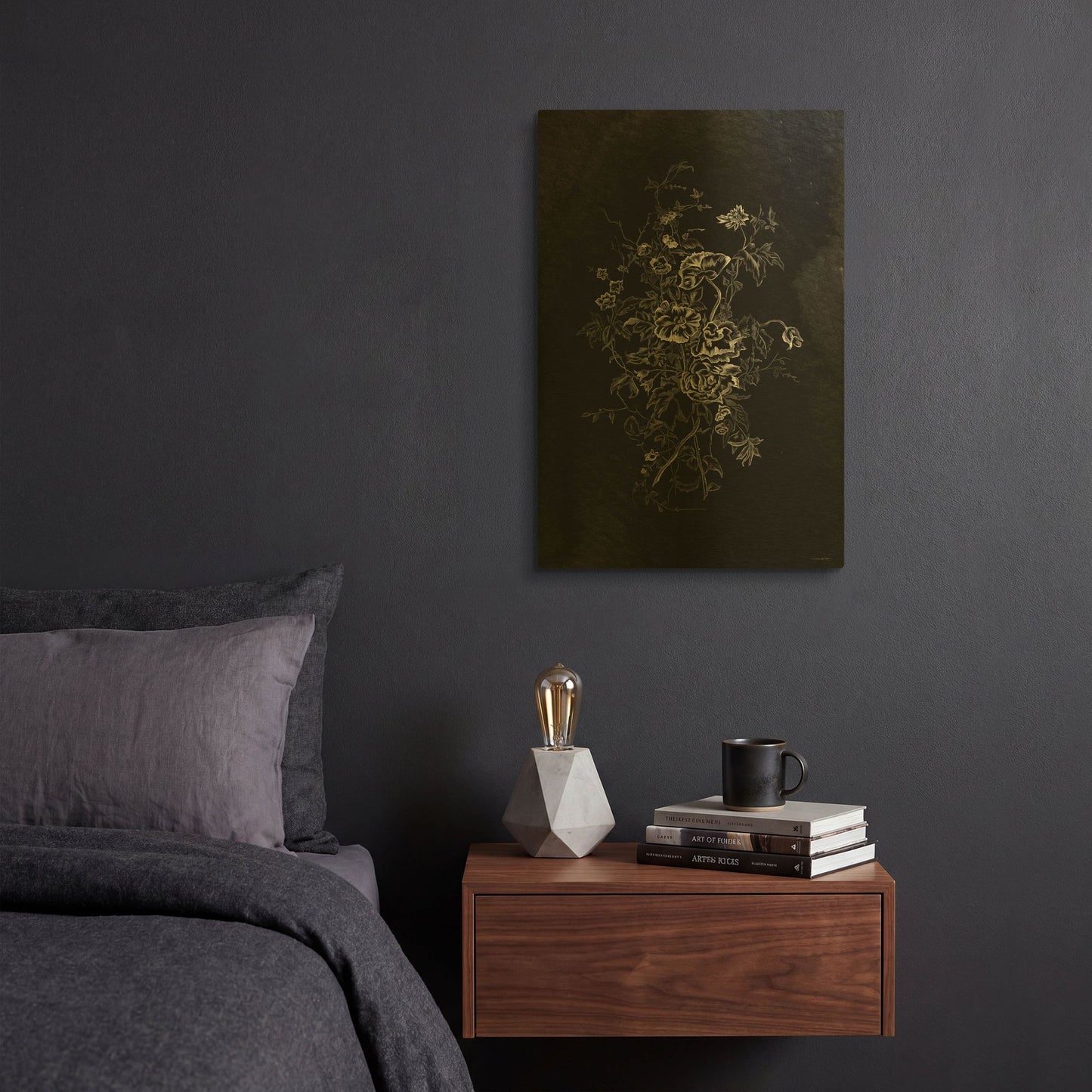 'Lacey Flowers' By Kamdon Kreations Gold Metal Wall Art