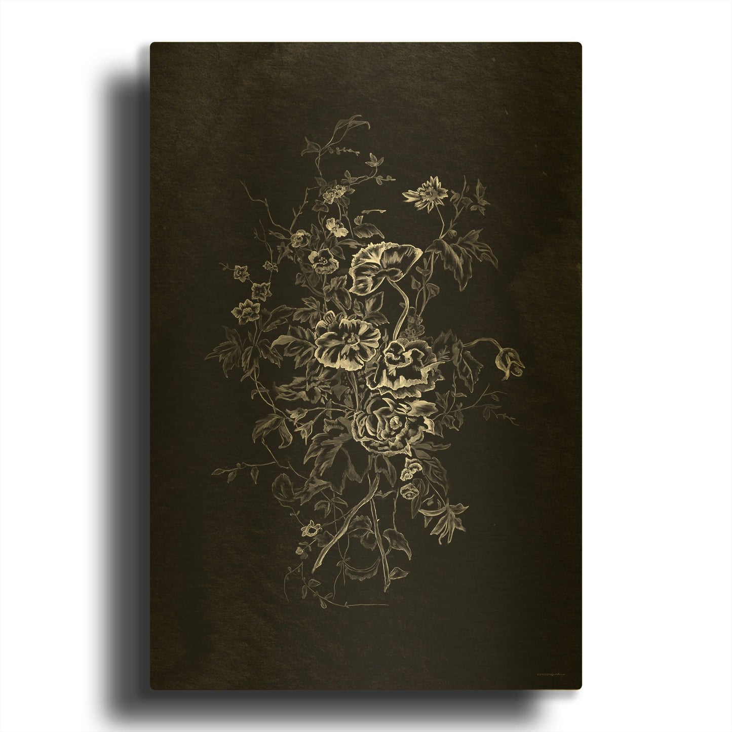 'Lacey Flowers' By Kamdon Kreations Gold Metal Wall Art