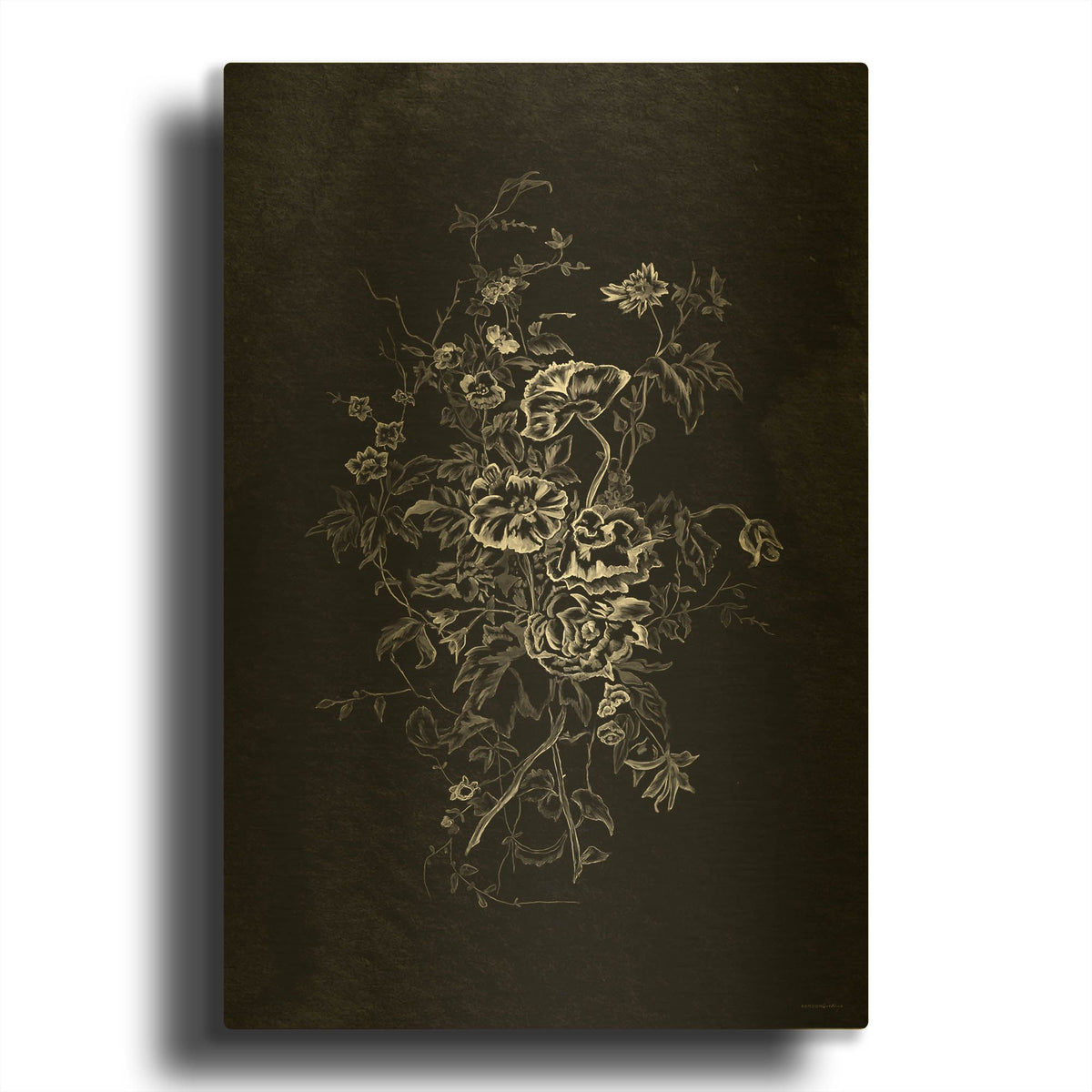 'Lacey Flowers' By Kamdon Kreations Gold Metal Wall Art