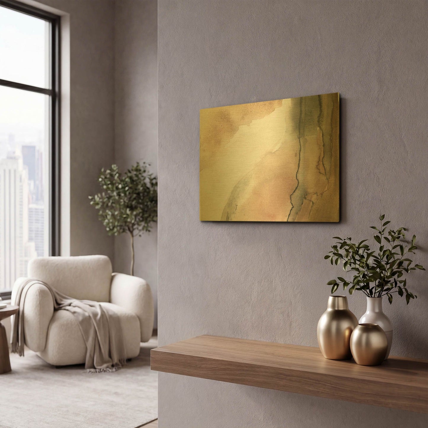 'Split' By Kamdon Kreations Gold Metal Wall Art
