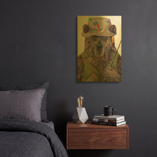 'Bear-ly a Bite' By Kamdon Kreations Gold Metal Wall Art