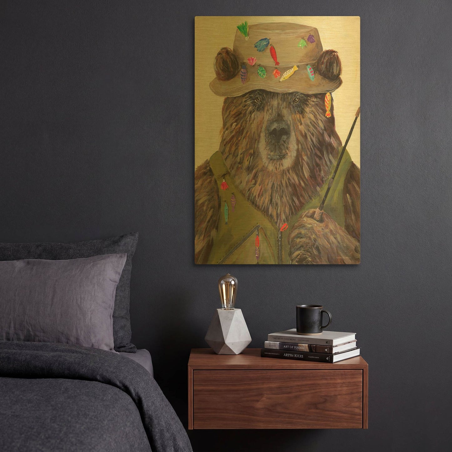 'Bear-ly a Bite' By Kamdon Kreations Gold Metal Wall Art