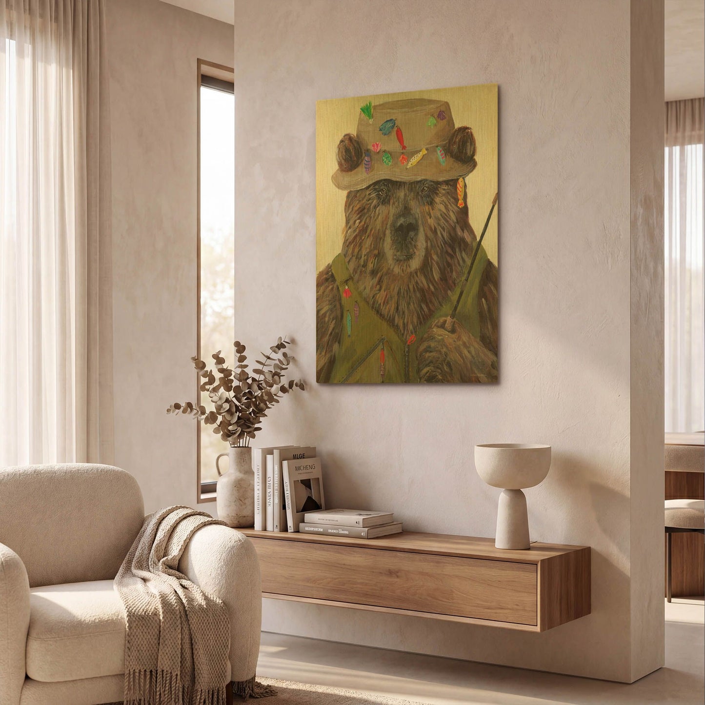 'Bear-ly a Bite' By Kamdon Kreations Gold Metal Wall Art