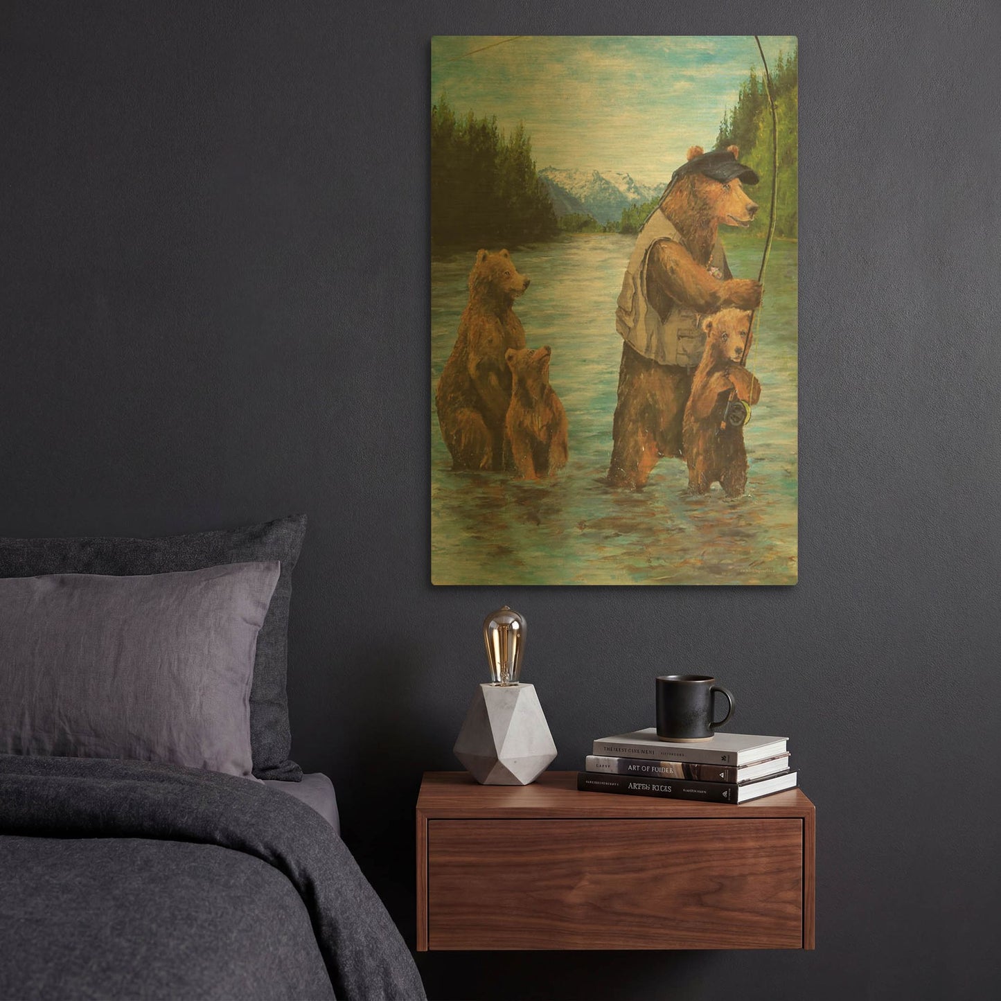 'Papa Bear' By Kamdon Kreations Gold Metal Wall Art